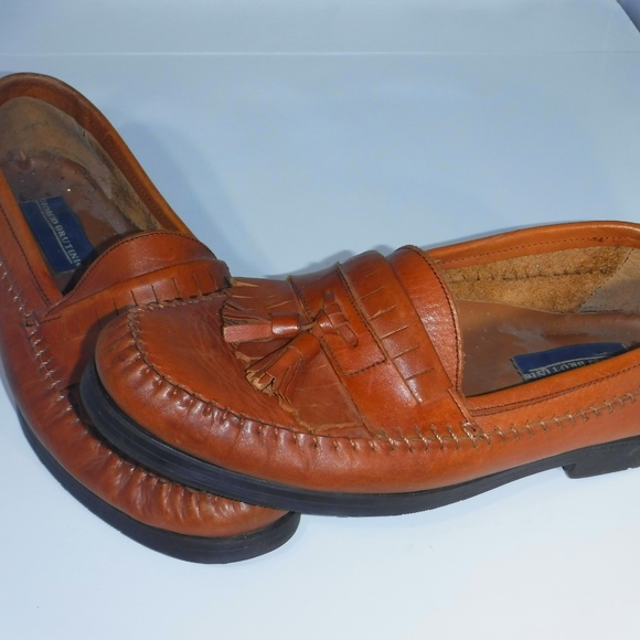 Giorgio Brutini Brown Leather Tasseled Loafers  8M main image 5